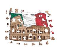 Iconic Puzzles, Colosseum, 100% eco-sustainable wooden puzzle, size L, 500 pieces