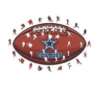 Iconic Puzzles, Dallas Cowboys Crest, 100% eco-sustainable wooden puzzle with official license, size L, 500 pieces
