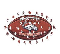Iconic Puzzles, Denver Broncos Crest, 100% eco-sustainable wooden puzzle with official license NFL, size M, 270 pieces