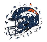 Iconic Puzzles - Denver Broncos Helmet, Wooden Puzzle officially licensed NFL, 100% sustainable, Gift for Adults and Children, size S, 150 Pcs