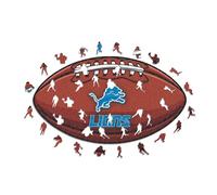 Iconic Puzzles, Detroit Lions Crest, 100% eco-sustainable wooden puzzle with official license, size S, 150 pieces