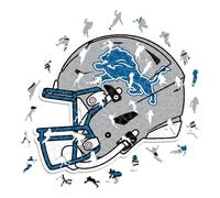 Iconic Puzzles - Detroit Lions Helmet, Wooden Puzzle officially licensed NFL, 100% sustainable, Gift for Adults and Children, size S, 150 Pcs