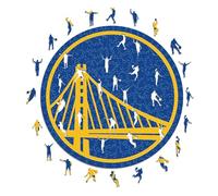 Iconic Puzzles - Golden State Warriors, Logo, Wooden Puzzle officially licensed NBA, 100% sustainable, size S, 150 Pcs