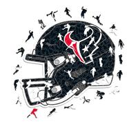 Iconic Puzzles - Houston Texans Helmet, Wooden Puzzle officially licensed NFL, 100% sustainable, Gift for Adults and Children, size M, 270 Pcs