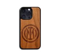Iconic Puzzles, Inter Wooden Phone Case in 100% sustainable wood, compatible with iPhone 15 Plus, resistant, gift idea