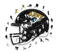 Iconic Puzzles - Jacksonville Jaguars Helmet, Wooden Puzzle officially licensed NFL, 100% sustainable, Gift for Adults and Children, size M, 270 Pcs