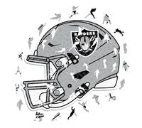 Iconic Puzzles - Las Vegas Raiders Helmet, Wooden Puzzle officially licensed NFL, 100% sustainable, Gift for Adults and Children, size S, 150 Pcs