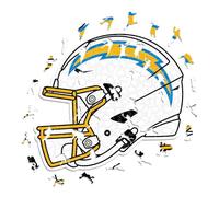 Iconic Puzzles - Los Angeles Chargers Helmet, Wooden Puzzle officially licensed NFL, 100% sustainable, Gift for Adults and Children, size L, 500 Pcs