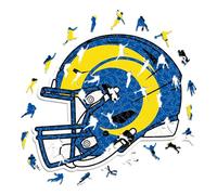 Iconic Puzzles - Los Angeles Rams Helmet, Wooden Puzzle officially licensed NFL, 100% sustainable, Gift for Adults and Children, size M, 270 Pcs