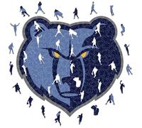 Iconic Puzzles - Memphis Grizzlies, Logo, Wooden Puzzle officially licensed NBA, 100% sustainable, size S, 150 Pcs