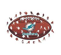 Iconic Puzzles, Miami Dolphins crest, 100% eco-sustainable wooden puzzle with official license, size L, 500 pieces