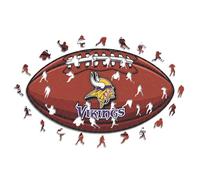 Iconic Puzzles, Minnesota Vikings crest, 100% eco-sustainable wooden puzzle with official license, size S, 150 pieces