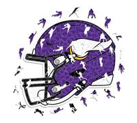Iconic Puzzles - Minnesota Vikings Helmet, Wooden Puzzle officially licensed NFL, 100% sustainable, Gift for Adults and Children, size L, 500 Pcs