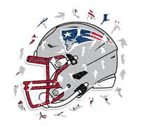 Iconic Puzzles - New England Patriots Helmet, Wooden Puzzle officially licensed NFL, 100% sustainable, Gift for Adults and Children, size S, 150 Pcs