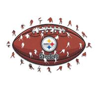 Iconic Puzzles, Pittsburgh Steelers crest, 100% eco-sustainable wooden puzzle with official license NFL, size L, 500 pieces