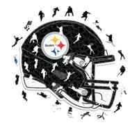 Iconic Puzzles - Pittsburgh Steelers Helmet, Wooden Puzzle officially licensed NFL, 100% sustainable, Gift for Adults and Children, size M, 270 Pcs