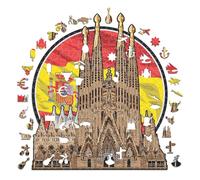 Iconic Puzzles, Sagrada Família, 100% eco-sustainable wooden puzzle, size S, 150 pieces