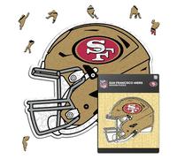 Iconic Puzzles - San Francisco 49ers Helmet, Wooden Puzzle officially licensed NFL, 100% sustainable, Gift for Adults and Children, size M, 270 Pcs