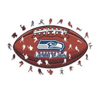 Iconic Puzzles, Seattle Seahawks crest, 100% eco-sustainable wooden puzzle with official license, size S, 150 pieces