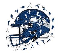 Iconic Puzzles - Seattle Seahawks Helmet, Wooden Puzzle officially licensed NFL, 100% sustainable, Gift for Adults and Children, size S, 150 Pcs