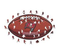 Iconic Puzzles, Tampa Bay Buccaneers crest, 100% eco-sustainable wooden puzzle with official license, size S, 150 pieces