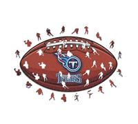 Iconic Puzzles, Tennessee Titans crest, 100% eco-sustainable wooden puzzle with official license NFL, size L, 500 pieces