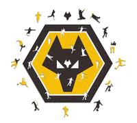 Iconic Puzzles, Wolves FC Crest, 100% eco-sustainable wooden puzzle with official license, size S, 150 pieces, jigsaw for children and adults