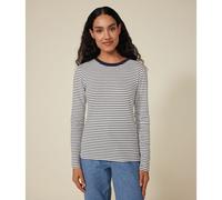 Petit Bateau Women’s A0bll Long Sleeve T-Shirt, White/Blue, M