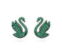 Iconic Swan Rose Gold-Tone Plated Green Earrings 5650063
