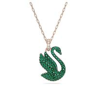 Iconic Swan Rose Gold-Tone Plated Green Necklace 5650067