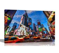 Iconic Times Square New York City Canvas Prints City Wall Art Pictures Home Office Decor Framed Posters Cityscape Artwork 30 x 20cm (12 x 8 inches) A4
