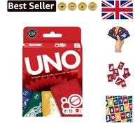 Iconic UNO 80th Ruby Red Card Game - Perfect for Family Nights & Travel