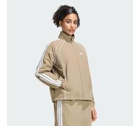 adidas female iconic woven tracktop with 3-stripes beige xs