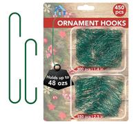 Iconikal 450 Heavy Duty Green Christmas Tree Ornament Hooks