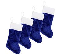 Iconikal Plush Decorative Stocking, 18-inches Tall, Blue, 4-Pack