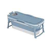 Iconique Collapsible Portable Bath Tub Light Blue | Foldable Sauna, Shower, Cold Plunge, Outdoor Pool | 142cm x 60cm x 58cm | for Adults, Kids, Pets
