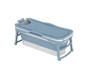 Iconique Collapsible Portable Bath Tub Light Blue | Foldable Sauna, Shower, Cold Plunge, Outdoor Pool | 142cm x 60cm x 58cm | for Adults, Kids, Pets