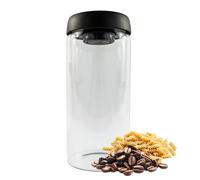 Iconique Glass Vacuum Storage Jar | Smell Proof Container & Airtight Jar | BPA-Free, Leak-Proof Airtight-Seal for Kitchen & Pantry | Smell Proof Jar Ideal for Coffee, Pasta & Baking | 1600ml