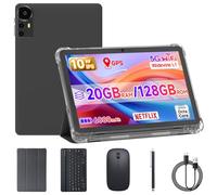 ICONLINK 10 Inch Tablet Android 15 Tablets with Case 20GB(4+16) RAM+128GB ROM, 6000mah Battery 10 in Android Tableta, 2MP+8MP Dual Camera,Keyboard+Mouse+Pen (Black)