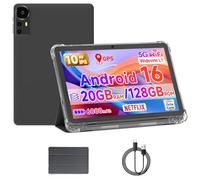ICONLINK 10 Inch Tablet Android 15 Tablets with Case 20GB RAM+128GB ROM, 6000mah Battery 10 in Android Tableta, 2MP+8MP Dual Camera 10.1'' IPS HD Touch Screen Tab. (Black)