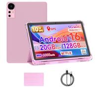 ICONLINK 10 Inch Tablet Android 15 Tablets with Case 20GB RAM+128GB ROM, 6000mah Battery 10 in Android Tableta, 2MP+8MP Dual Camera 10.1'' IPS HD Touch Screen Tab. (Pink)