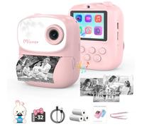 ICONLINK 2025 New Kids Camera Instant Print with Mirror,1080P HD Dual-Lens Selfie Digital Camera with 3 Rolls Print Paper & 32G Card,Holiday Birthday Gifts for Toddler Age 3-12