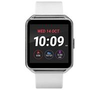 Iconnect Rectangle Silver-Tone Case Digtial Dial White Silicone Strap TW5M31400