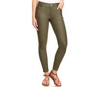 ICONOFLASH Women's Stretch Jeggings with 5 Pockets Pull On Skinny Jean Leggings (Available in Plus Size), Army Green, X-L Plus