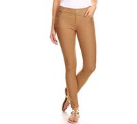 ICONOFLASH Women's Stretch Jeggings with 5 Pockets Pull On Skinny Jean Leggings (Available in Plus Size), Khaki, X-L Plus