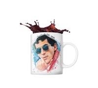 ICONS MERCH Ayrton Senna Novelty Mug Coffee Tea Drinking Cup Ceramic Merchandise Formula One F1 Gifts Sidney Maurer Artwork