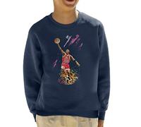 ICONS MERCH Bulls Star Michael Jordan Kid's Sweatshirt Featuring Sidney Maurer’s Original Artwork Professionally Printed (Oxford Navy,L)