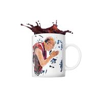 ICONS MERCH Dalai Lama Novelty Coffee Mug Tea Drinking Cup 11oz Ceramic Merchandise Buddhist Gifts Memoribilia Sidney Maurer Artwork White