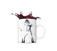 ICONS MERCH Elvis Presley Mug Coffee Tea Drinking Cup 11oz Ceramic Merchandise Gifts Memorabilia Sidney Maurer Artwork White