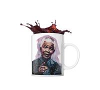 ICONS MERCH Nelson Mandela Novelty Coffee Mug Tea Drinking Cup 11oz Ceramic Merchandise Gifts Sidney Maurer Artwork White
